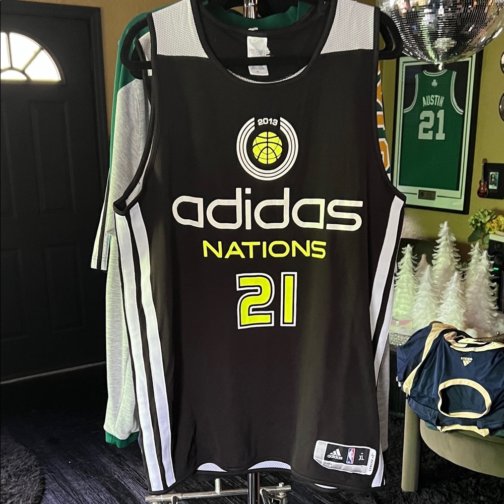 Adidas Nations Black Jersey with White and Yellow Accents